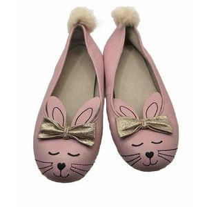 Chasing Fireflies Toddler Sz 7 M Pink Easter Bunny Rabbit Leather Flat Shoes